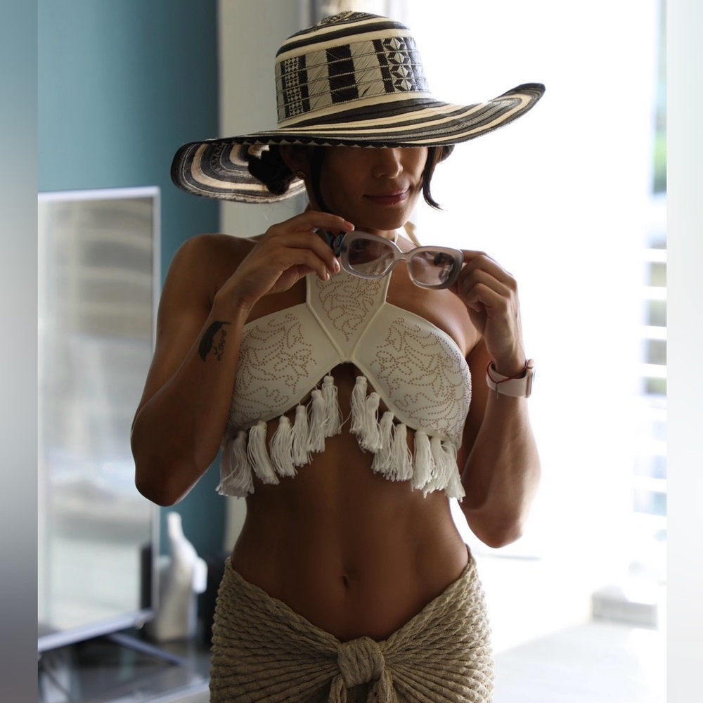 Beach Riot Cream Bikini with Fringe Detail